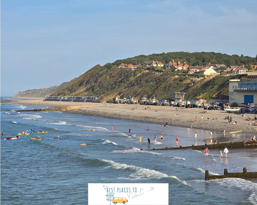 View of Cromer Beach from Cromer Pier in Norfolk