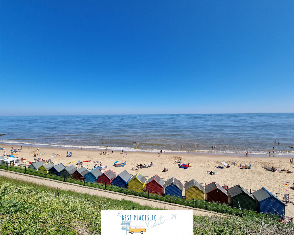 View of Mundesley Beach from the road above the seafront in Norfolk