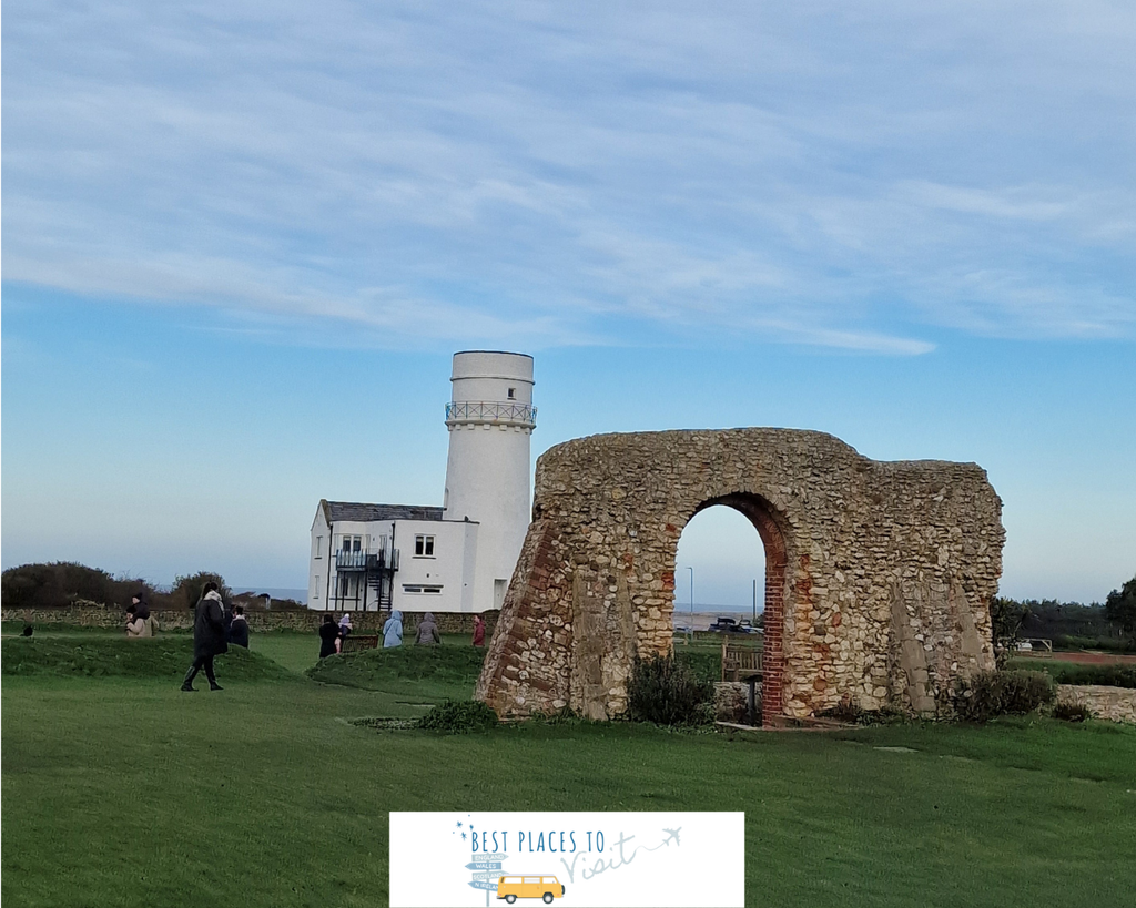 Old Hunstanton Lighthouse and historic arch on the Norfolk coast